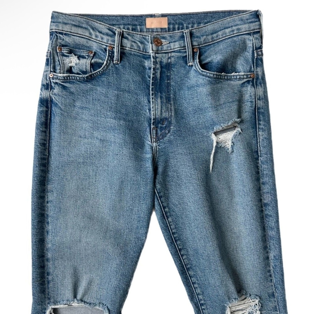 Mother The Insider Ankle Mid Rise Flare Jean Bloom And Doom Distressed Size 29 - Picture 3 of 8